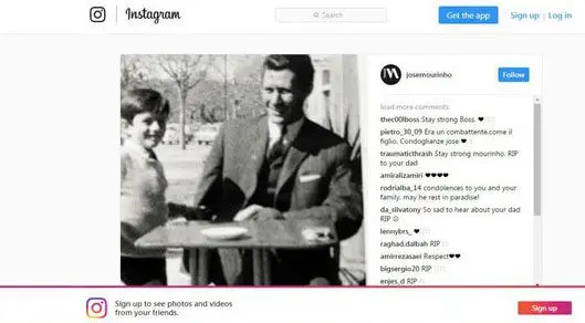 واکنش مورینیو به مرگ پدرش