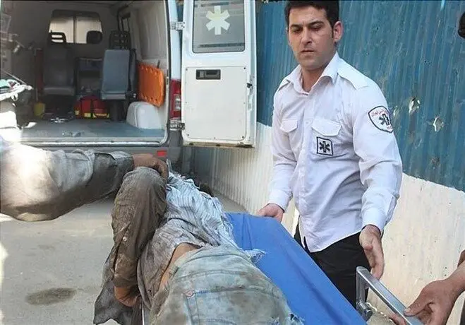 فرو رفتن میلگرد 2متری در بدن کارگر