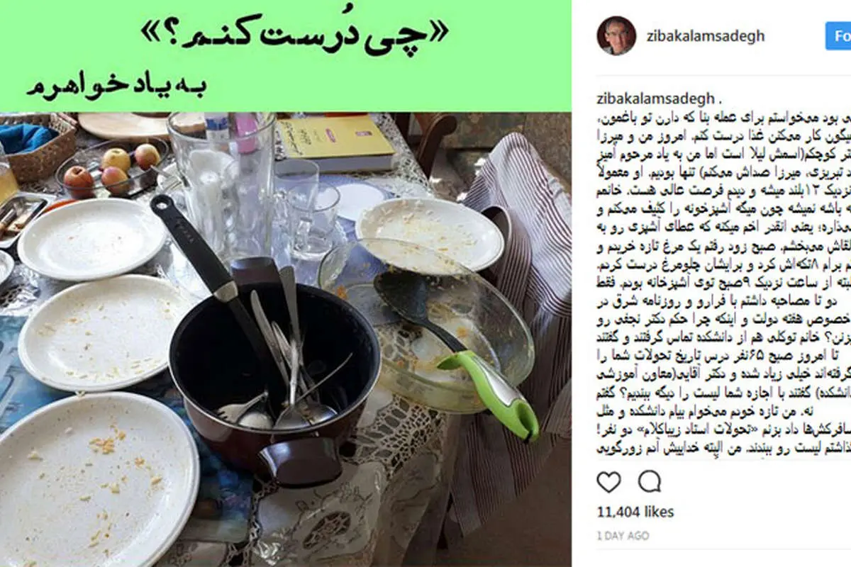 آشپزی صادق زیباکلام به عشق خواهرش و باقی قضایا