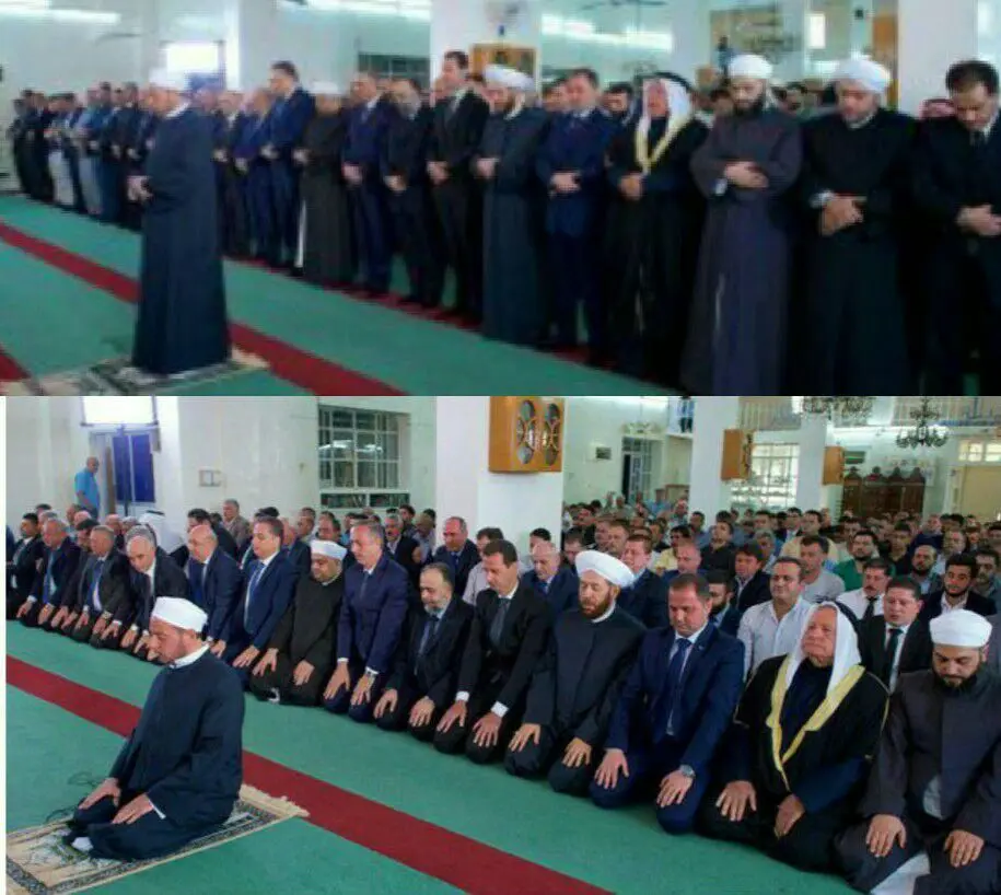 حضور بشار اسد در نماز عید قربان