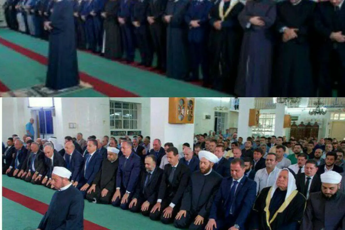 حضور بشار اسد در نماز عید قربان