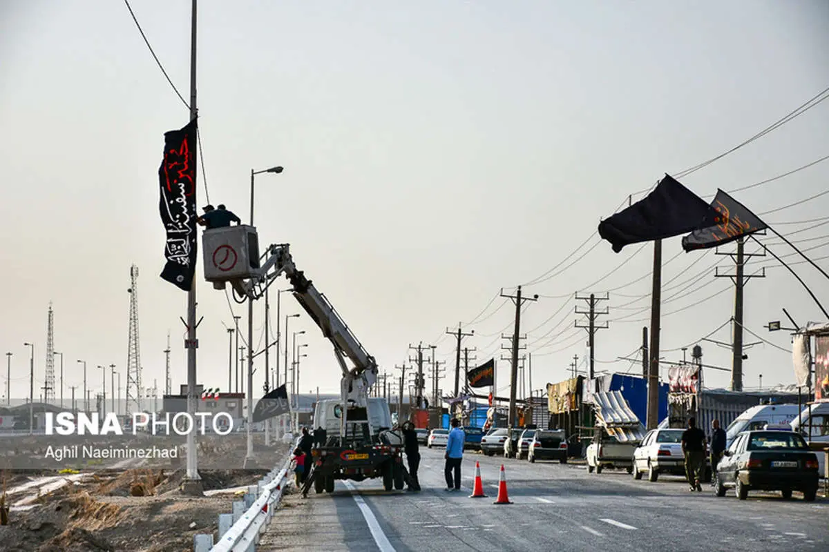 (تصاویر) آماده‌سازی موکب‌های پذیرایی زائران اربعین