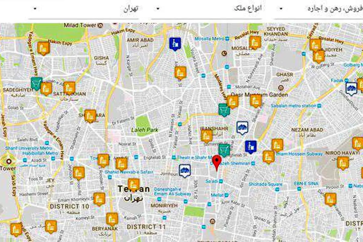 رهن و اجاره آپارتمان از طریق نقشه ماهواره‌ای اولین‌بار در ایران