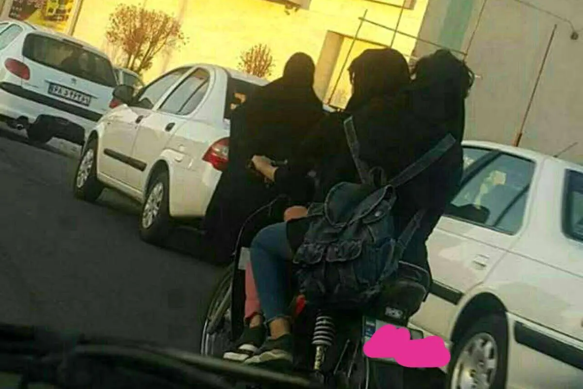 برخورد پلیس با دو دختر موتورسوار در دزفول