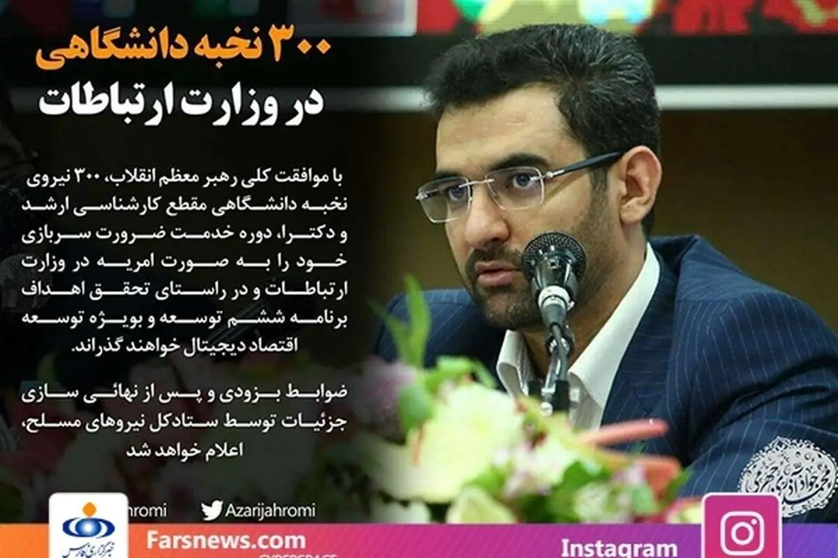خبرخوش وزیرارتباطات برای نخبگان سرباز
