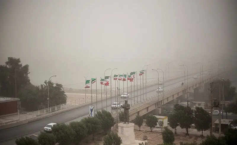 (تصاویر) گرد و غبار شدید در اهواز