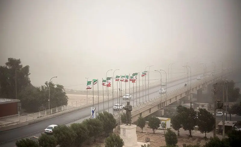 (تصاویر) گرد و غبار شدید در اهواز