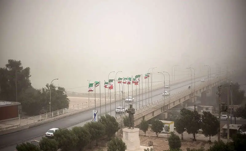 (تصاویر) گرد و غبار شدید در اهواز