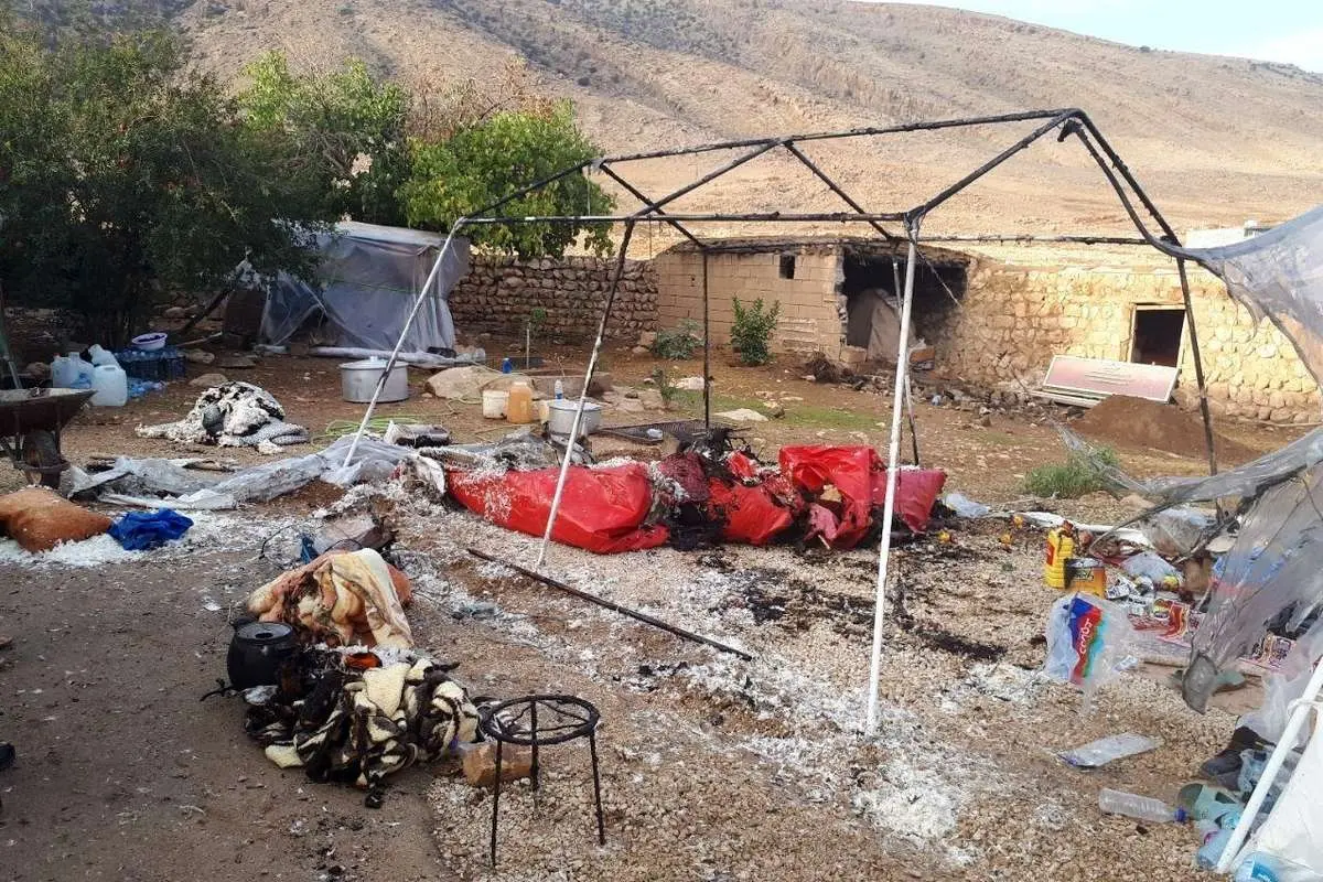 آتش در چادر زلزلهزدگان