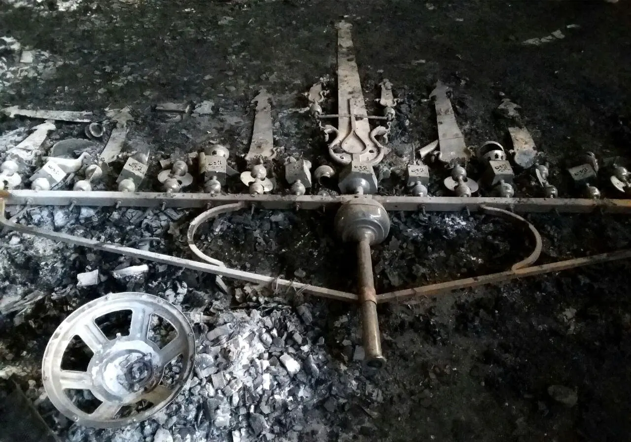 (تصاویر) آتش سوزی حسینیه سادات درکه