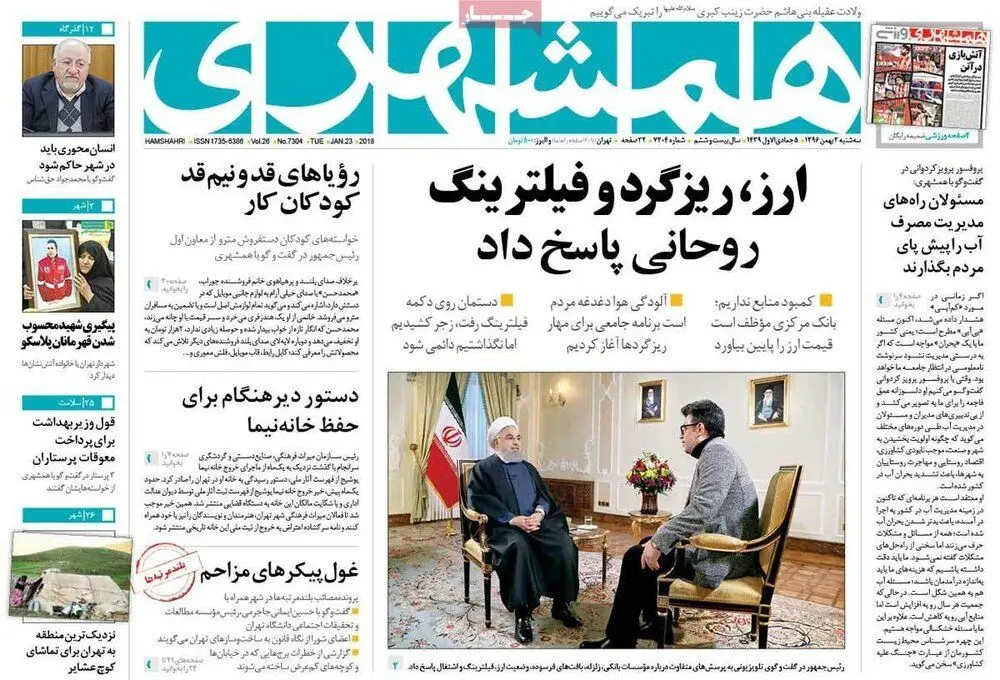 واکنش روزنامه‌ها به سخنان روحانی
