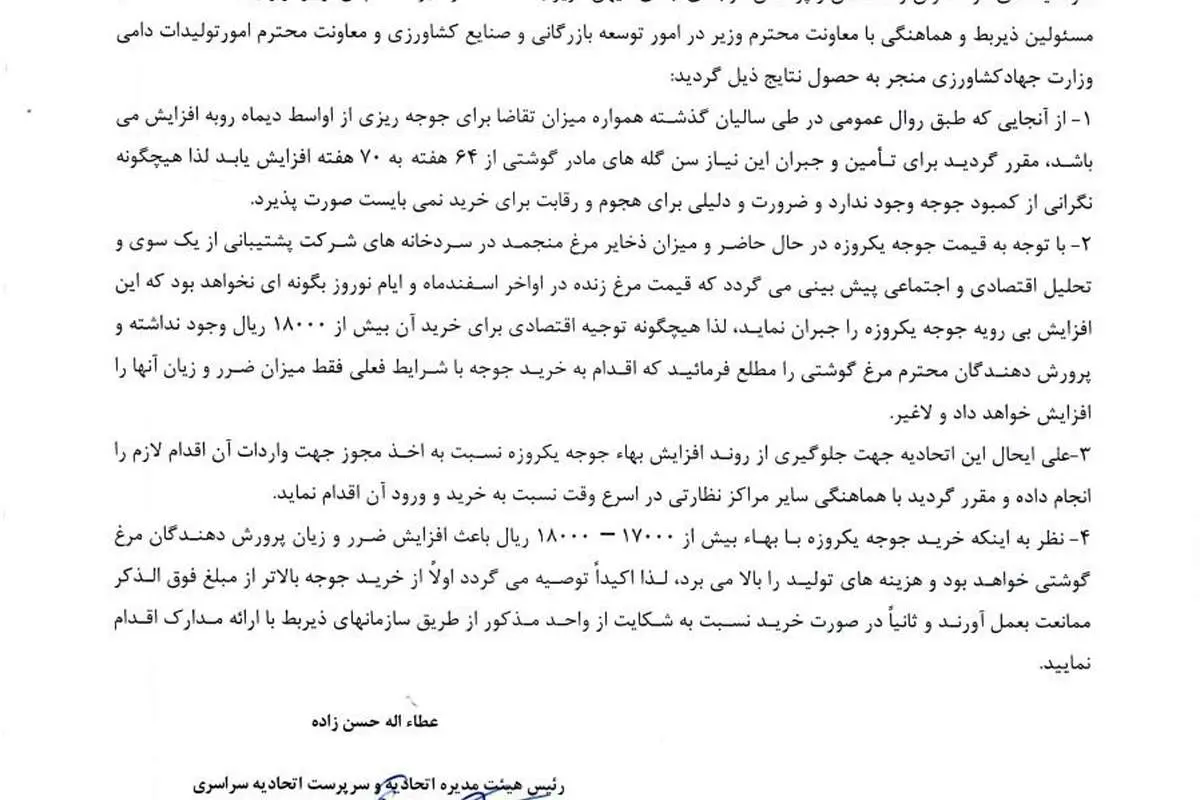 واردات جوجه خارجی برای تنظیم بازار