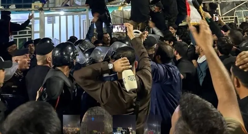 حمله معترضان عراقی به کنسولگری کویت در بصره