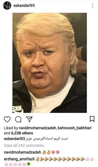 (تصویر) اکبر عبدی، ترامپ می‌شود!