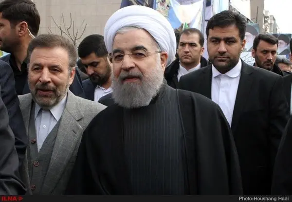 (تصویر) روحانی در راهپیمایی ۲۲ بهمن
