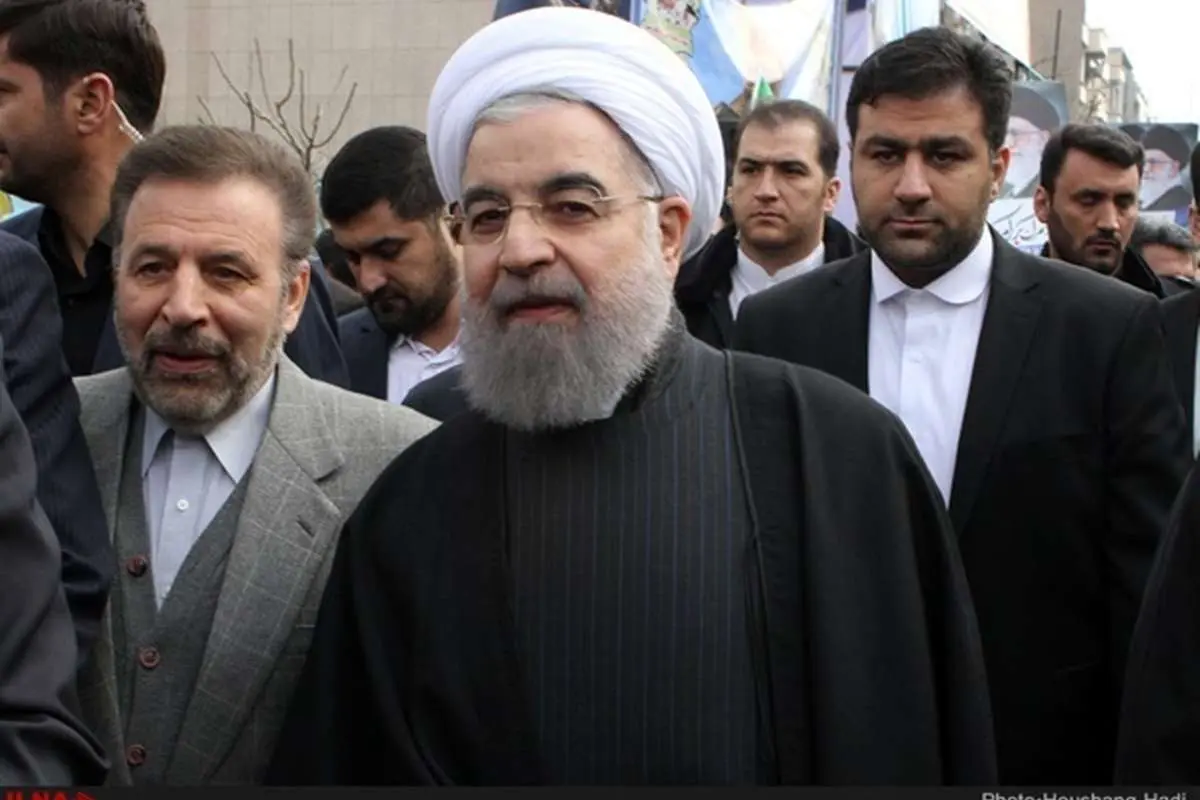 (تصویر) روحانی در راهپیمایی ۲۲ بهمن