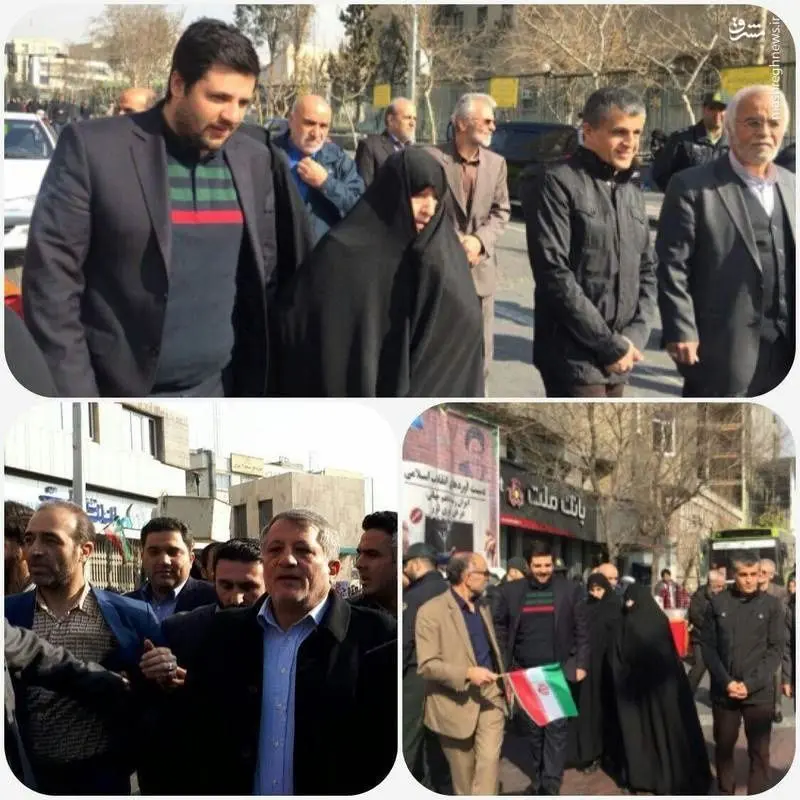 (تصویر) خانواده هاشمی در راهپیمایی ۲۲ بهمن