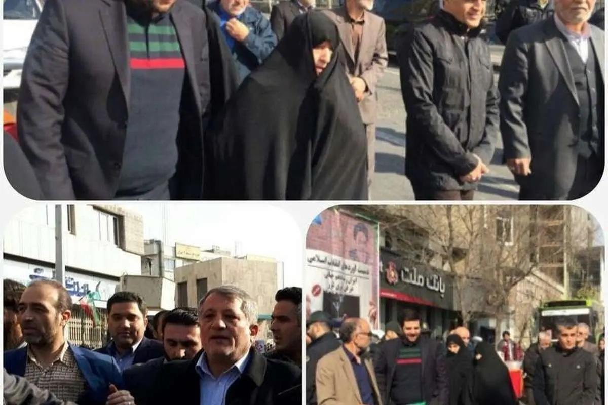 (تصویر) خانواده هاشمی در راهپیمایی ۲۲ بهمن