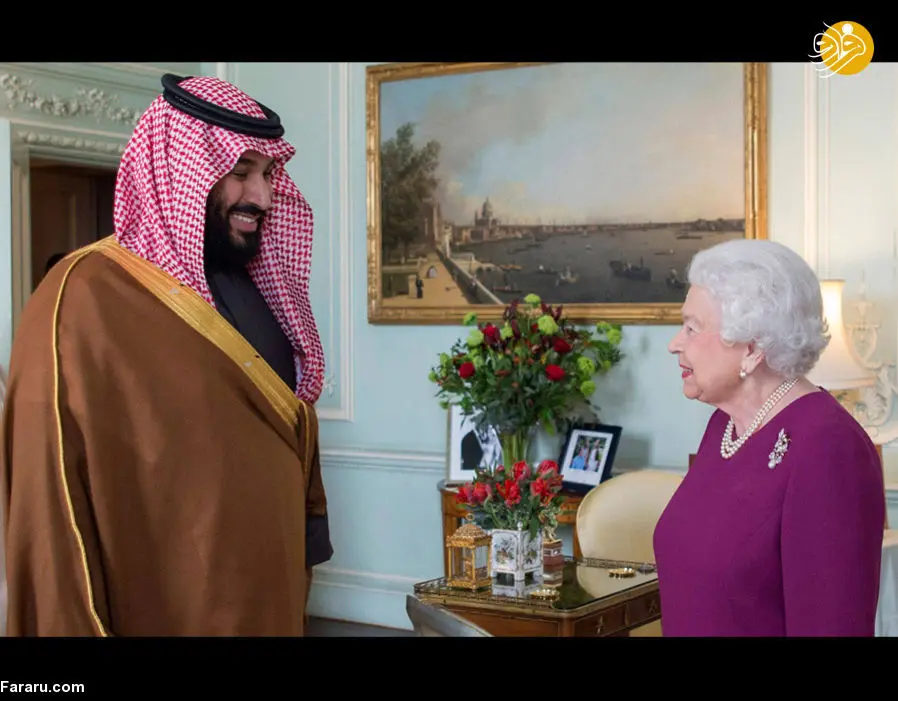 (تصاویر) دیدار بن‌سلمان با ملکه و نخست‌وزیر انگلیس