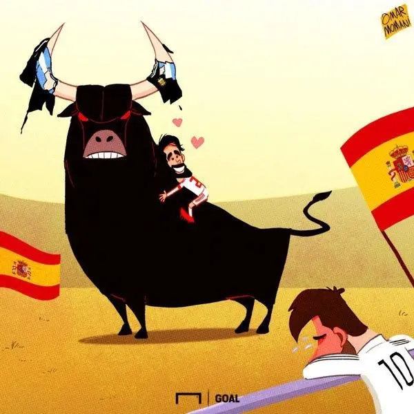 (کاریکاتور) ببینید اسپانیا با آرژانتین چه کرد!