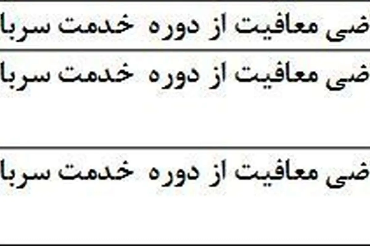 اعلام شرایط معافیت از سربازی