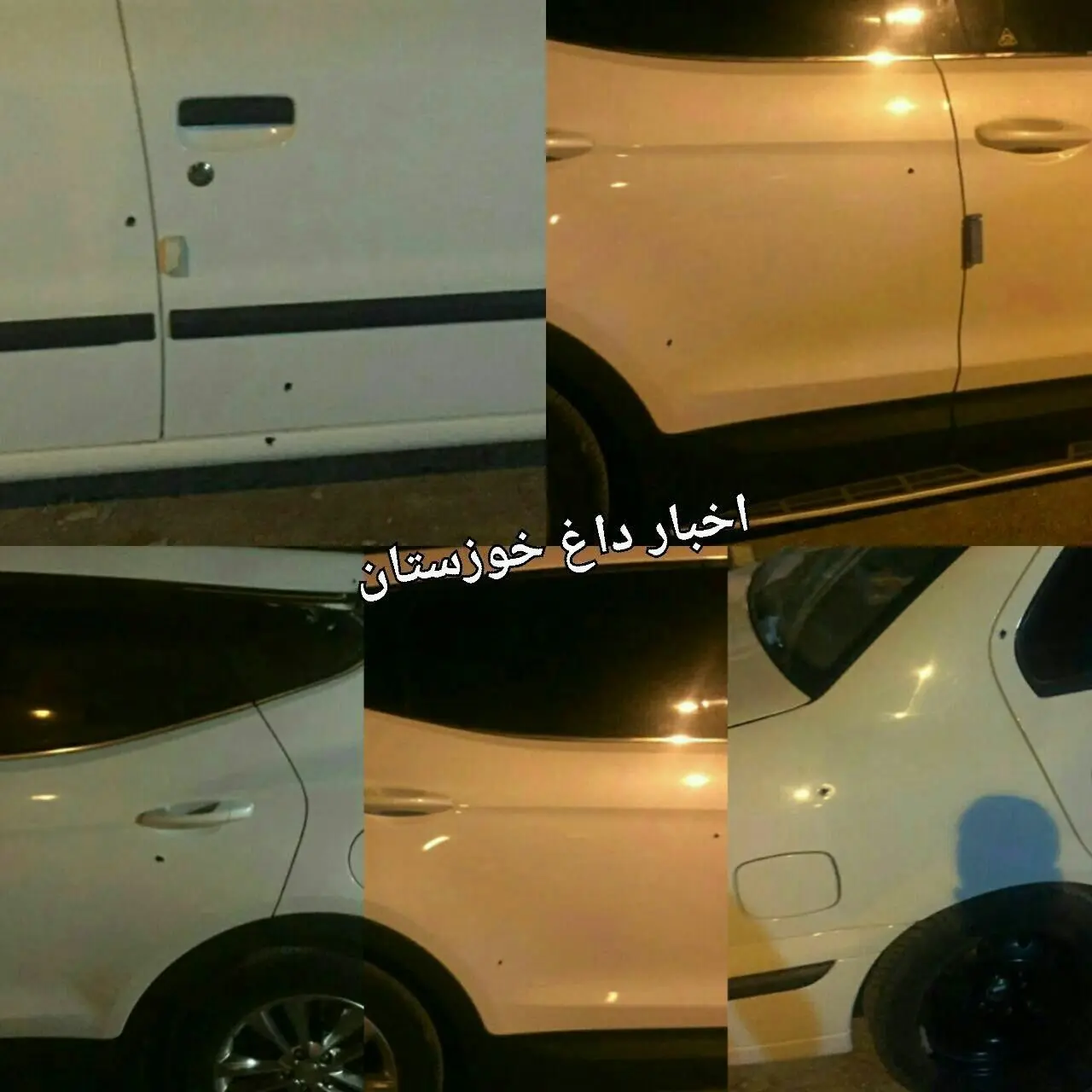 تصویری از خودروی آقای نماینده که به رگبار بسته شد