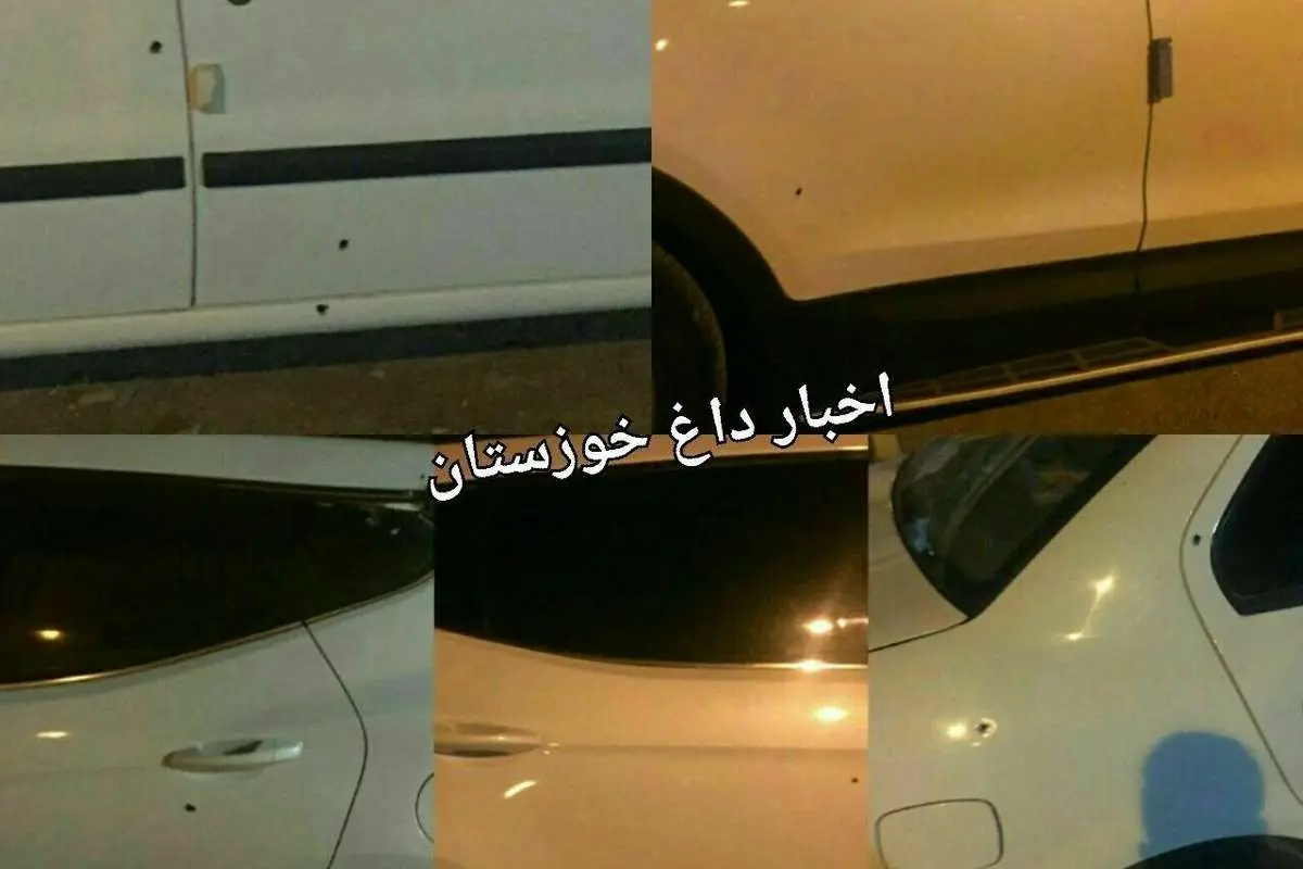 تصویری از خودروی آقای نماینده که به رگبار بسته شد