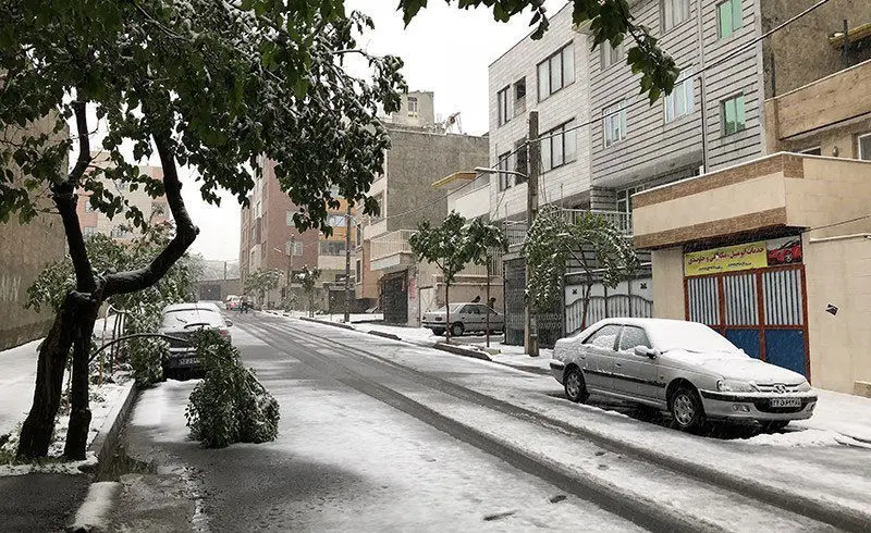 (تصاویر) بارش برف بهاری در کرج