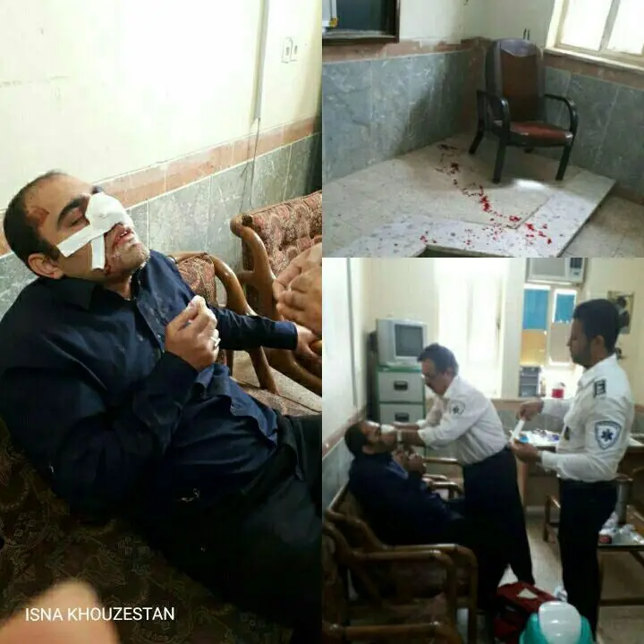 (تصویر) کتک زدن یک معلم توسط والدین دانش آموز