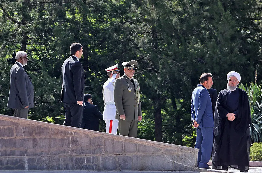 (تصاویر) استقبال روحانی از رئیس‌جمهور سریلانکا