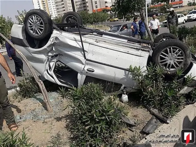(تصاویر) تصادف شدید در بزرگراه آزادگان