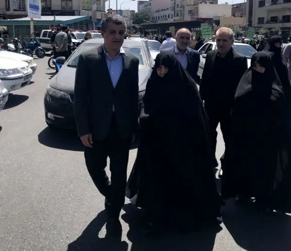 عفت مرعشی و فرزندان آیت‌الله هاشمی در روز قدس