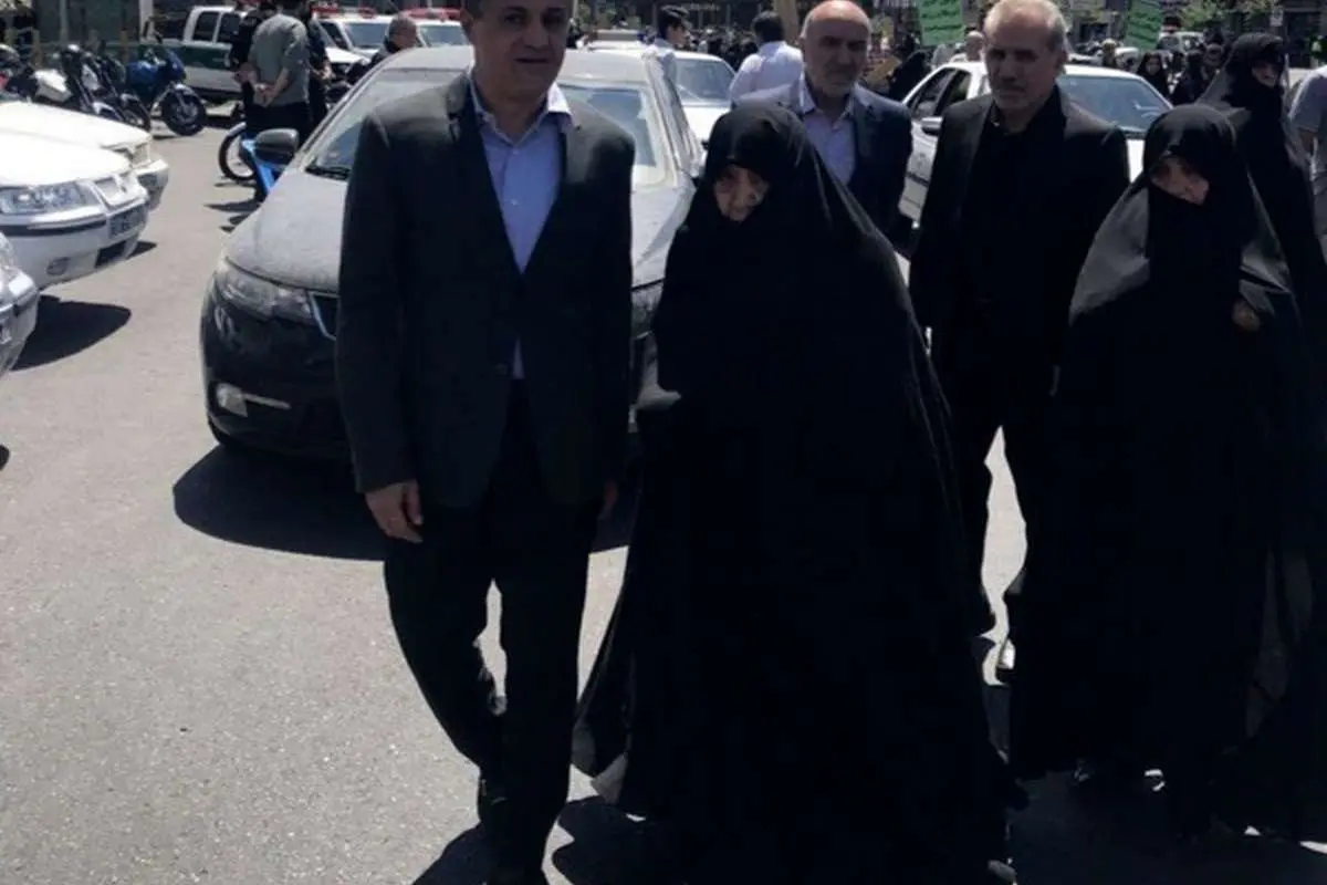 عفت مرعشی و فرزندان آیتالله هاشمی در روز قدس
