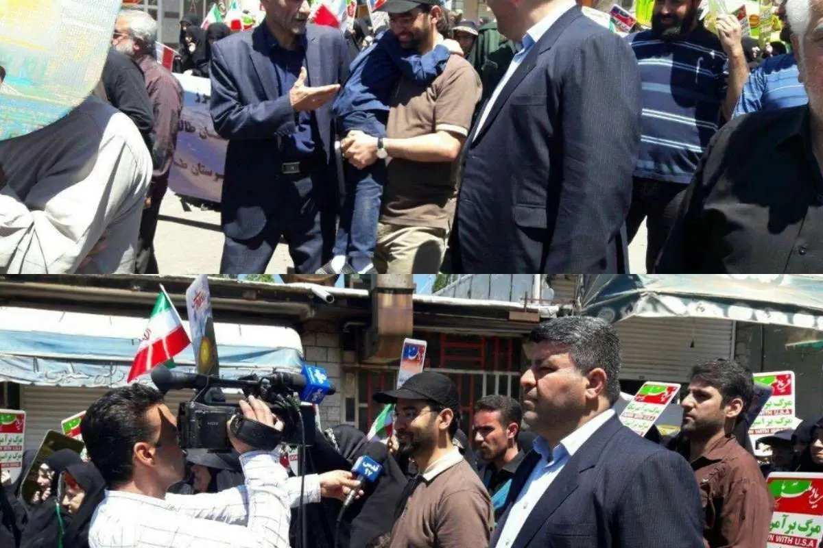 تیپ متفاوت وزیر ارتباطات در راهپیمایی روز قدس