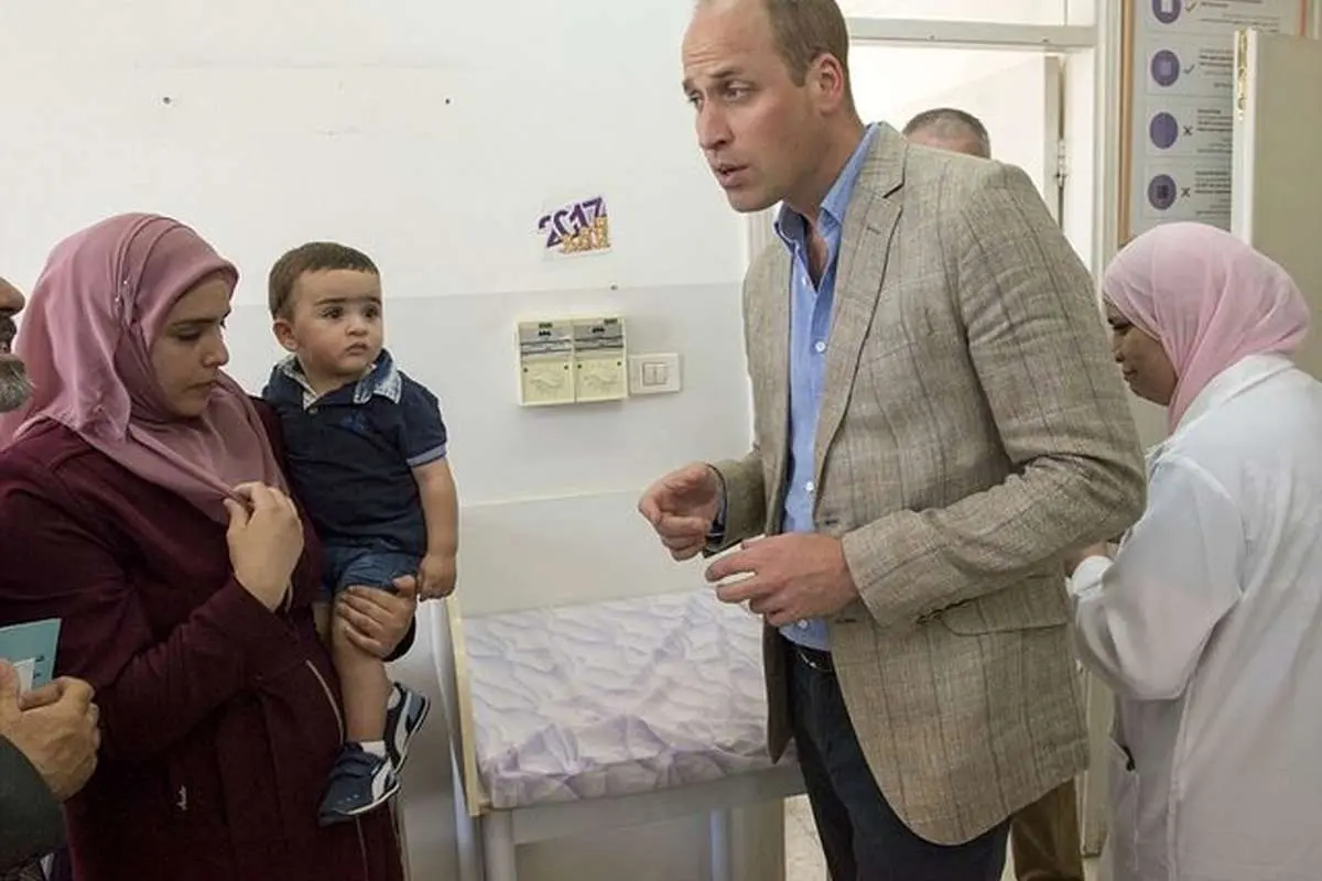 (تصاویر) بازدید شاهزاده ویلیام از اردوگاه فلسطینیان