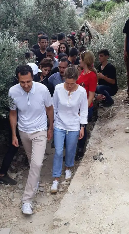 (تصاویر) دیدار بشار اسد و همسرش با فرزندان شهدا