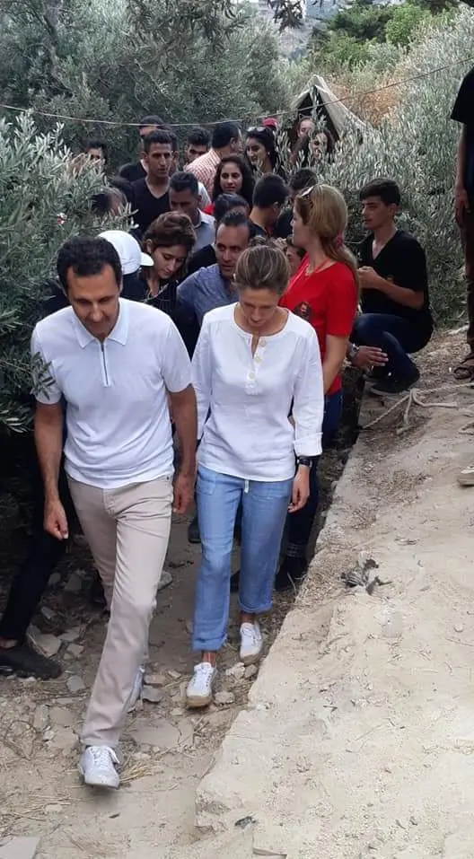 (تصاویر) دیدار بشار اسد و همسرش با فرزندان شهدا