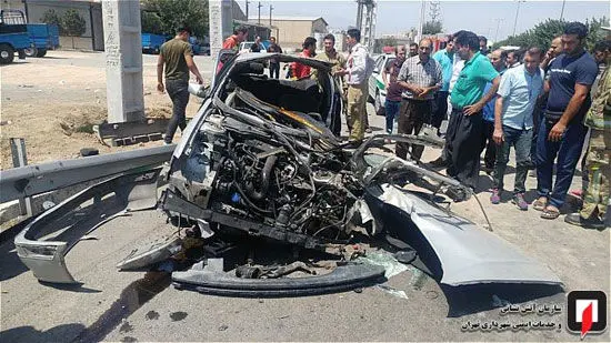 تصادف با گاردیل پژو پارس را متلاشی کرد