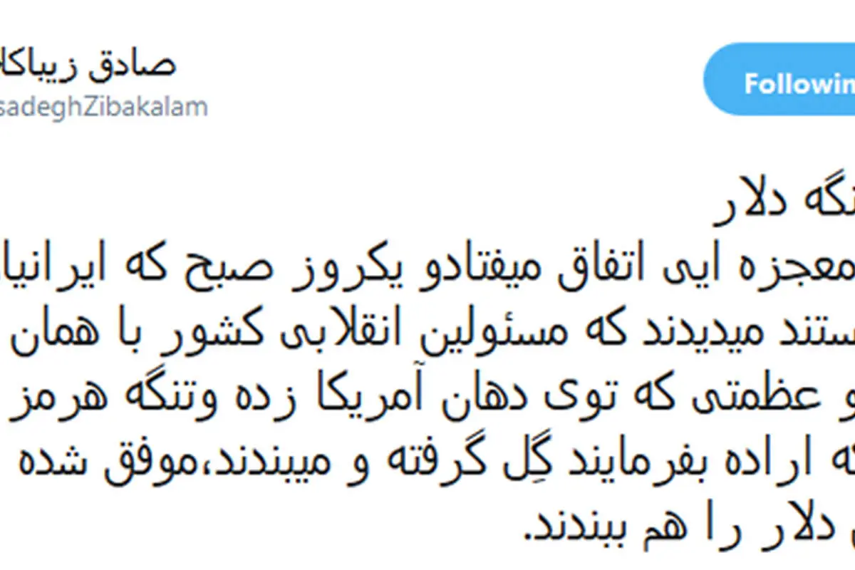 زیباکلام: به جای هرمز، تنگه دلار را ببندند