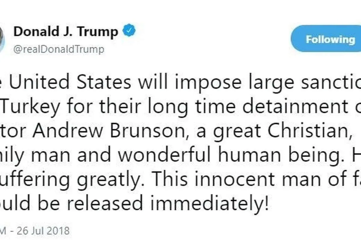 ترامپ ترکیه را به اعمال تحریم‌های بزرگ تهدید کرد