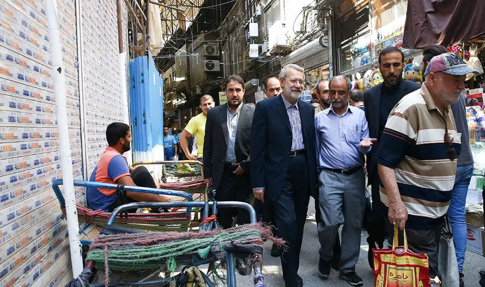 (تصاویر) حضور رئیس مجلس در بازار تهران