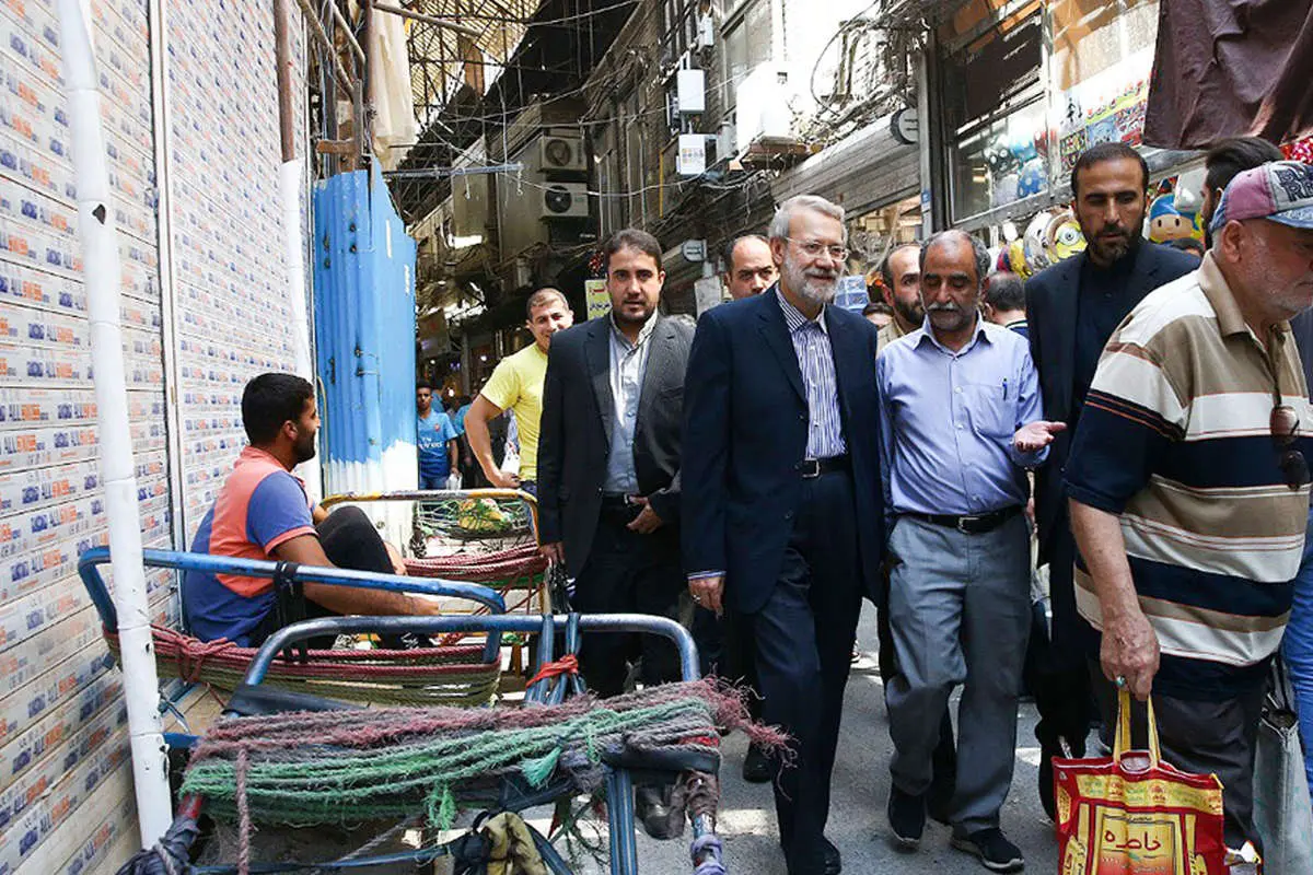 (تصاویر) حضور رئیس مجلس در بازار تهران