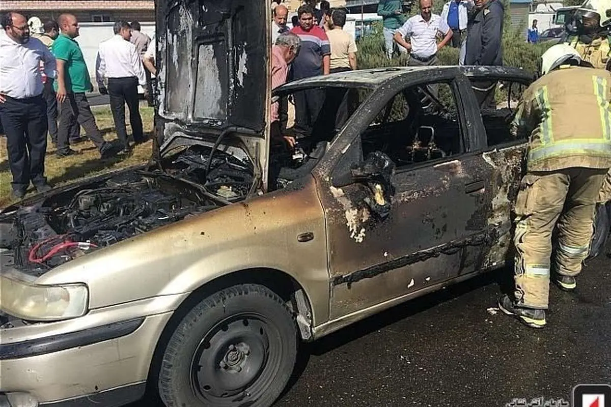 (تصویر) سوختن سمند در جاده مخصوص کرج