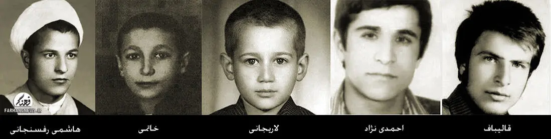 عکس قدیمی از جوانی احمدی‌نژاد، قالیباف، هاشمی و لاریجانی