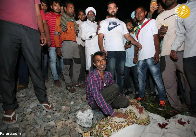 (تصاویر) تصادف مرگبار قطار با مردم در هند