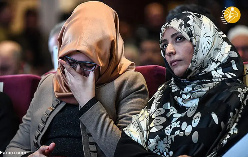 (تصاویر) اشک‌های نامزد جمال خاشقچی در استانبول