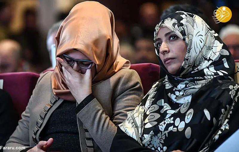 (تصاویر) اشکهای نامزد جمال خاشقچی در استانبول