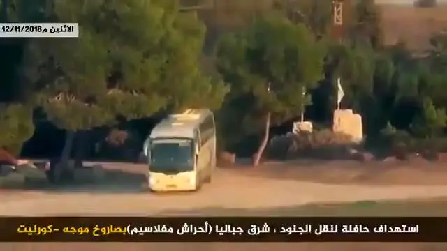 (ویدئو) لحظه هدف قرار دادن اتوبوس حامل سربازان اسرائیلی