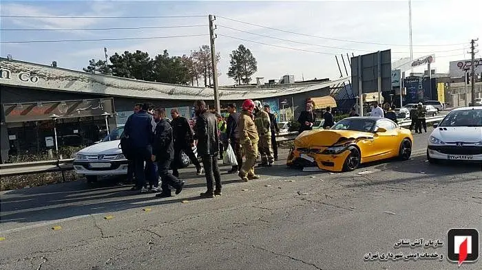 (تصاویر) له شدن بی‌ام‌و ۶۰۰ میلیونی در تصادف با پژو