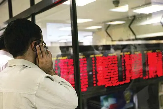 کاهش قیمت سهام در بورس تهران